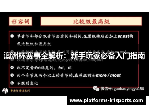 澳洲杯赛事全解析：新手玩家必备入门指南